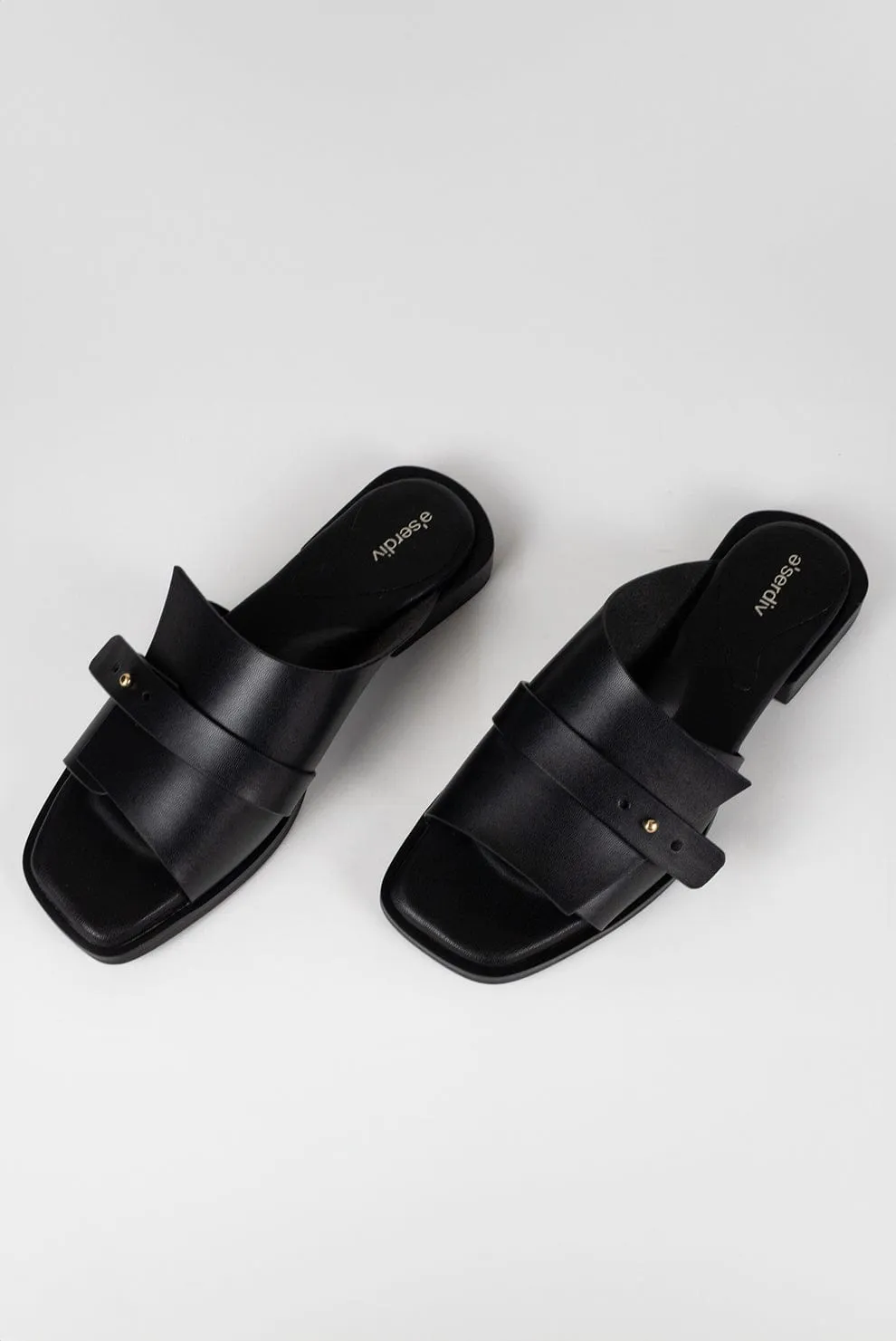 The Asymmetric Vegan Apple Leather Slide | Multiple Colours