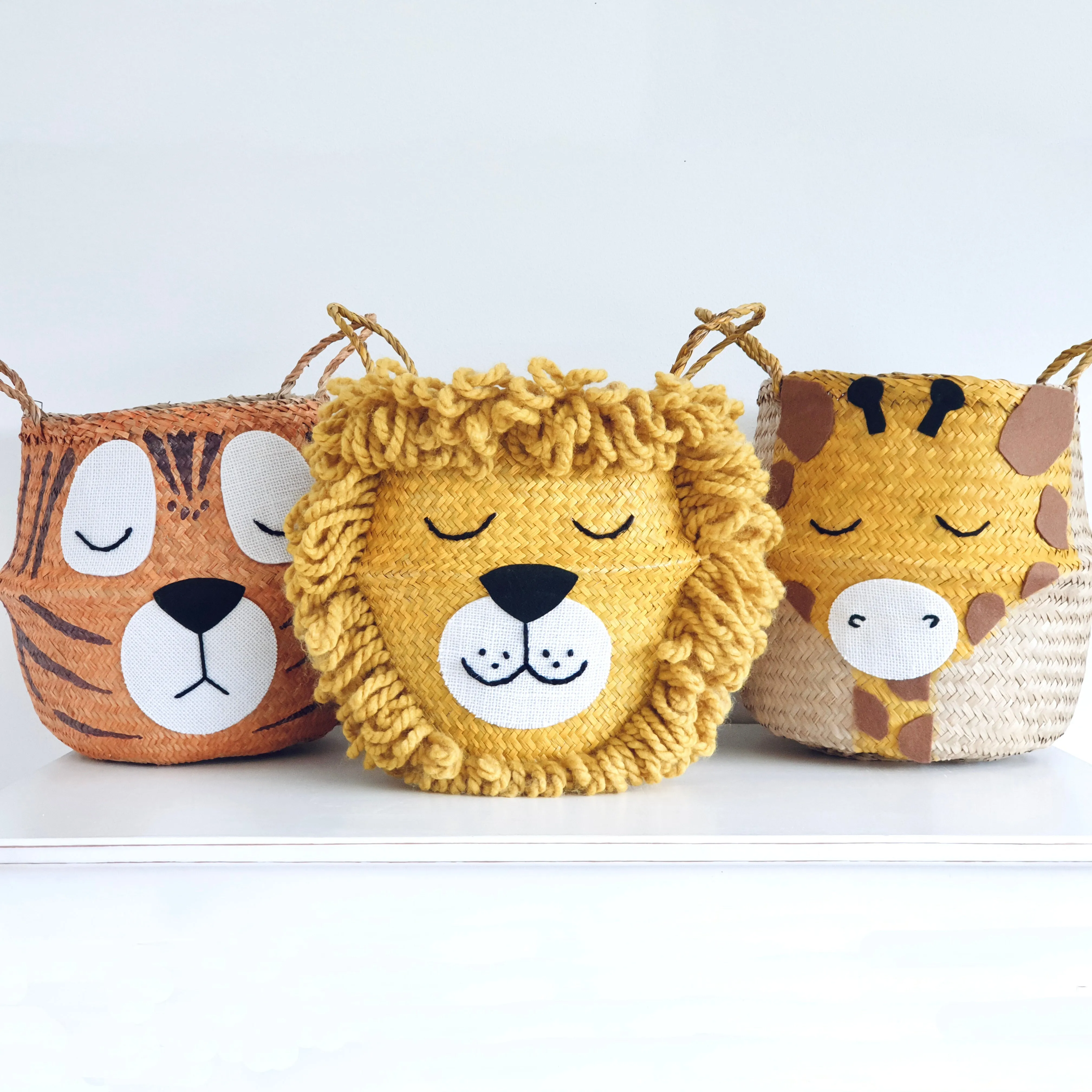 Tiger Handwoven Toy Storage Basket (Large)