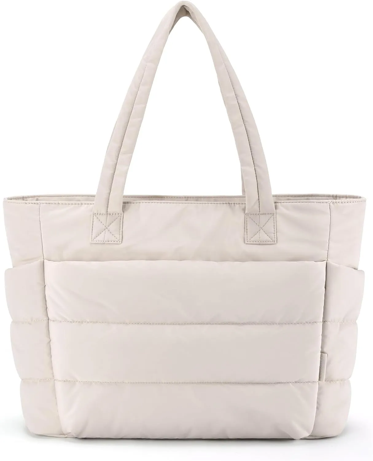 Tote Bag for Women, Lightweight Puffy Tote Bag with Compartments, Quilted Shoulder Bag Handbag for Travel, Work