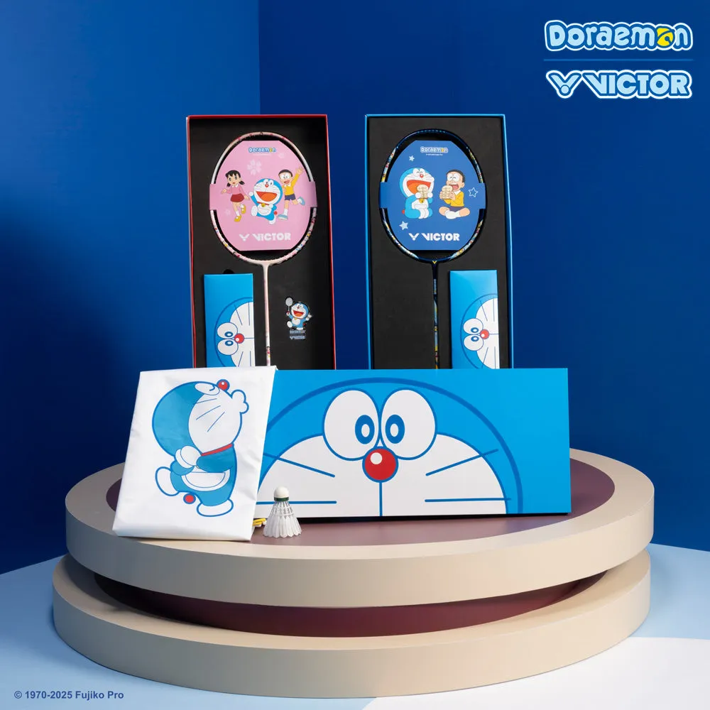 Victor X Doraemon DRM-SET-IB 2 Badminton Rackets set [Pink/Blue]