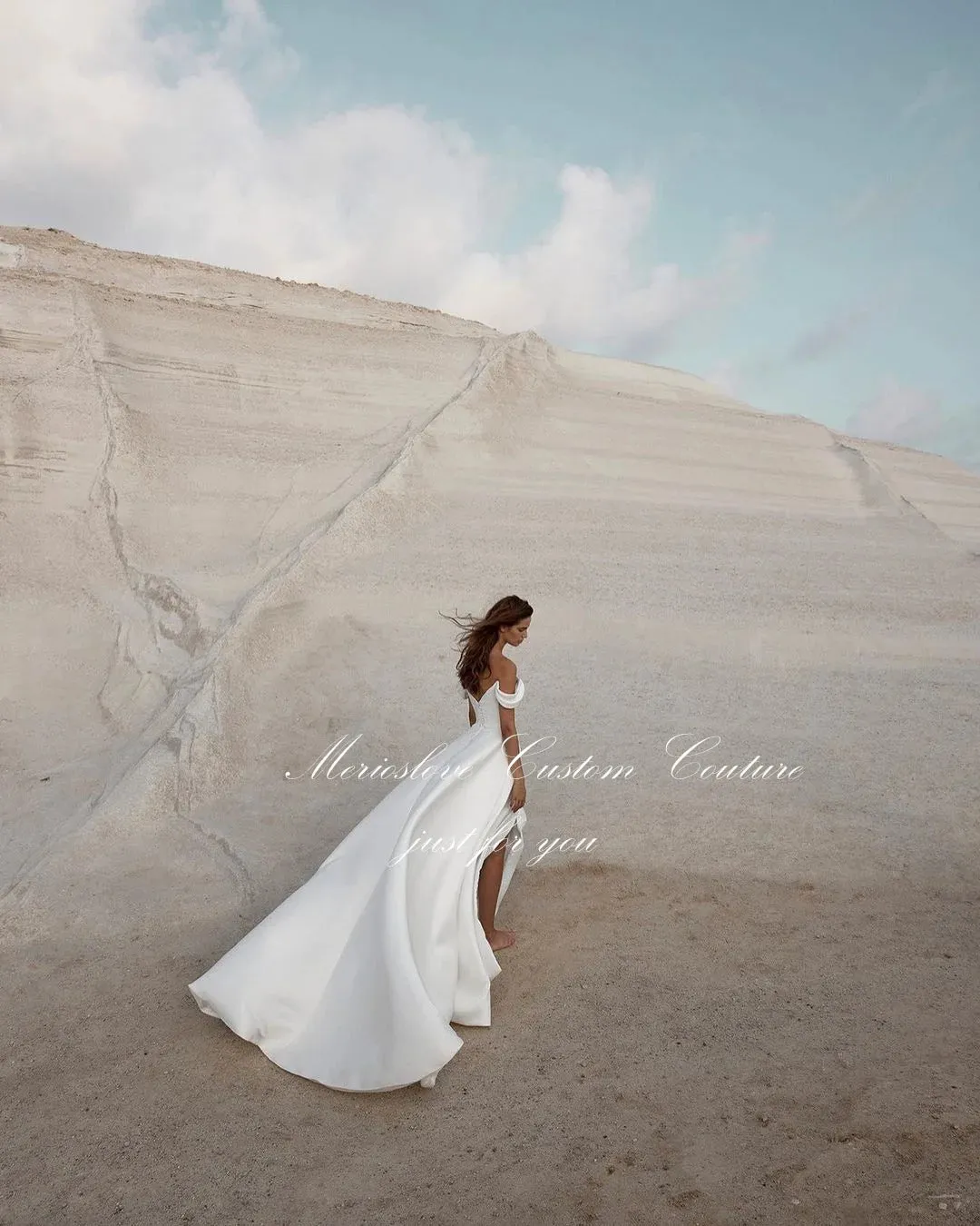 Wedding Guest Dresses: Wedding Dresses Off the Shoulder Sleeveless Side Split Beach