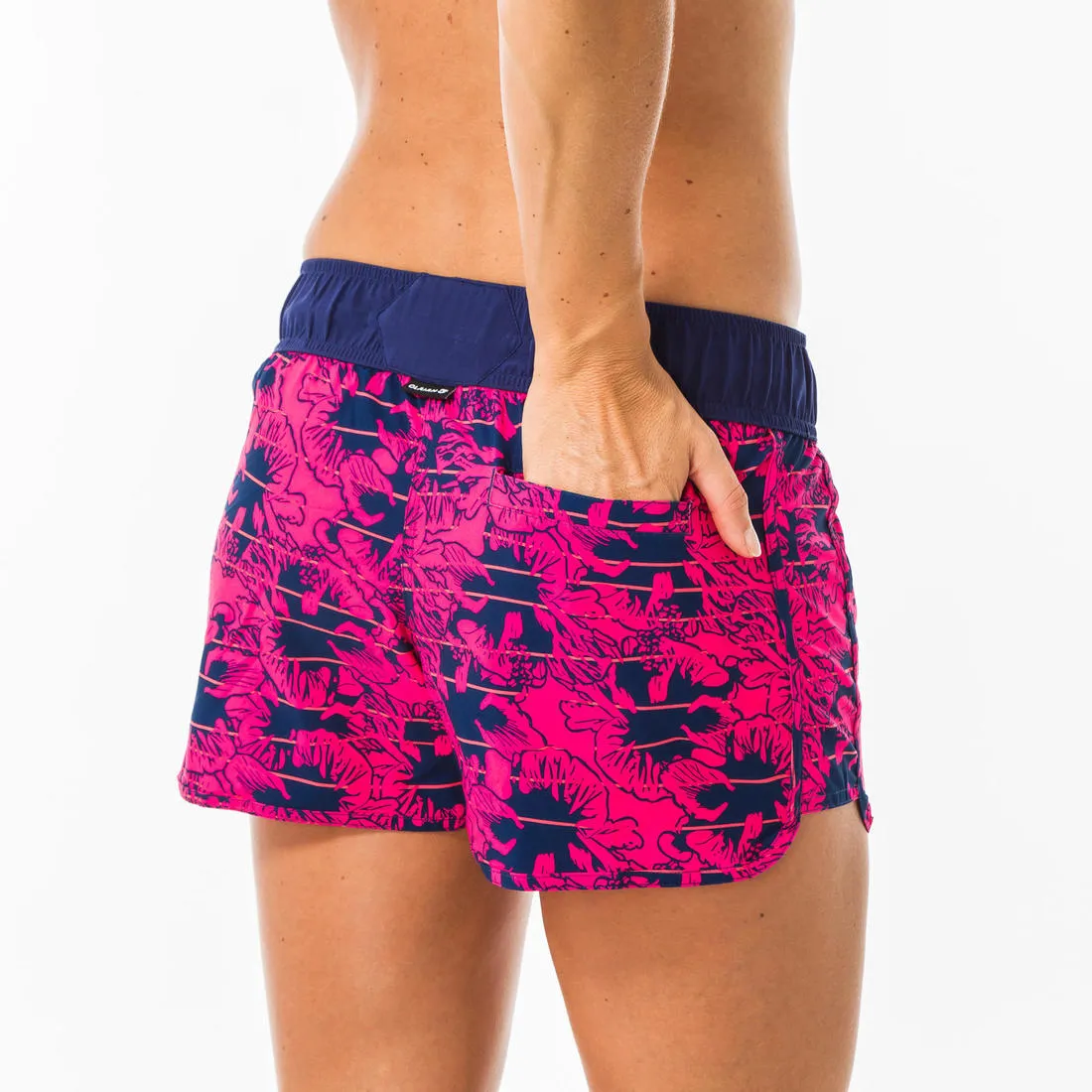 Women's boardshorts with elastic waistband and drawstring TINI ETHNI