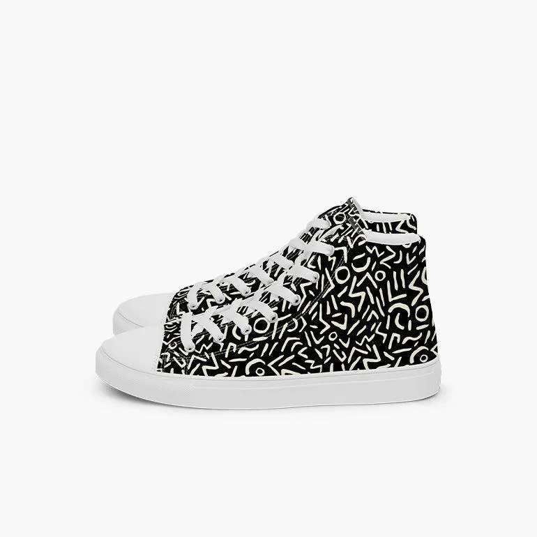 Women’s High Top Abstract Canvas Shoes