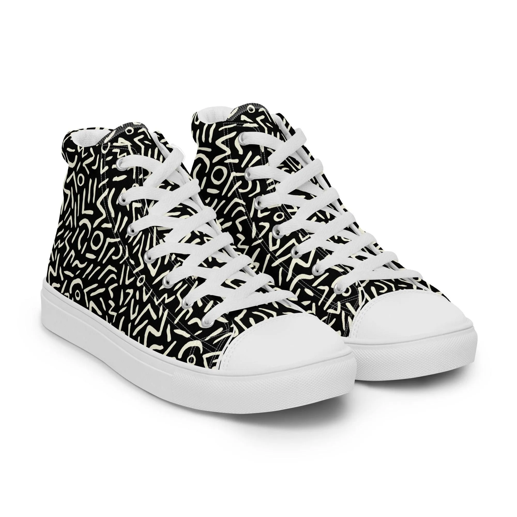 Women’s High Top Abstract Canvas Shoes