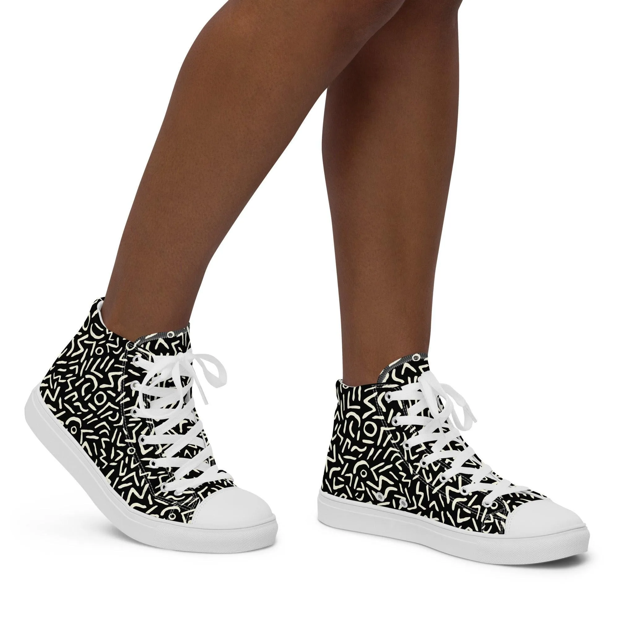 Women’s High Top Abstract Canvas Shoes