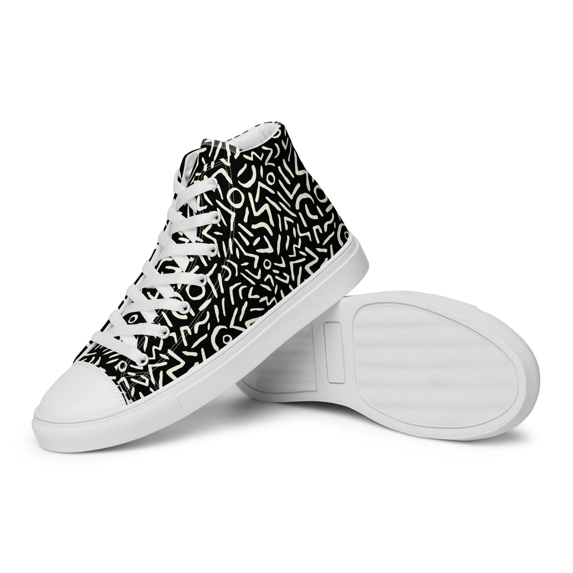 Women’s High Top Abstract Canvas Shoes